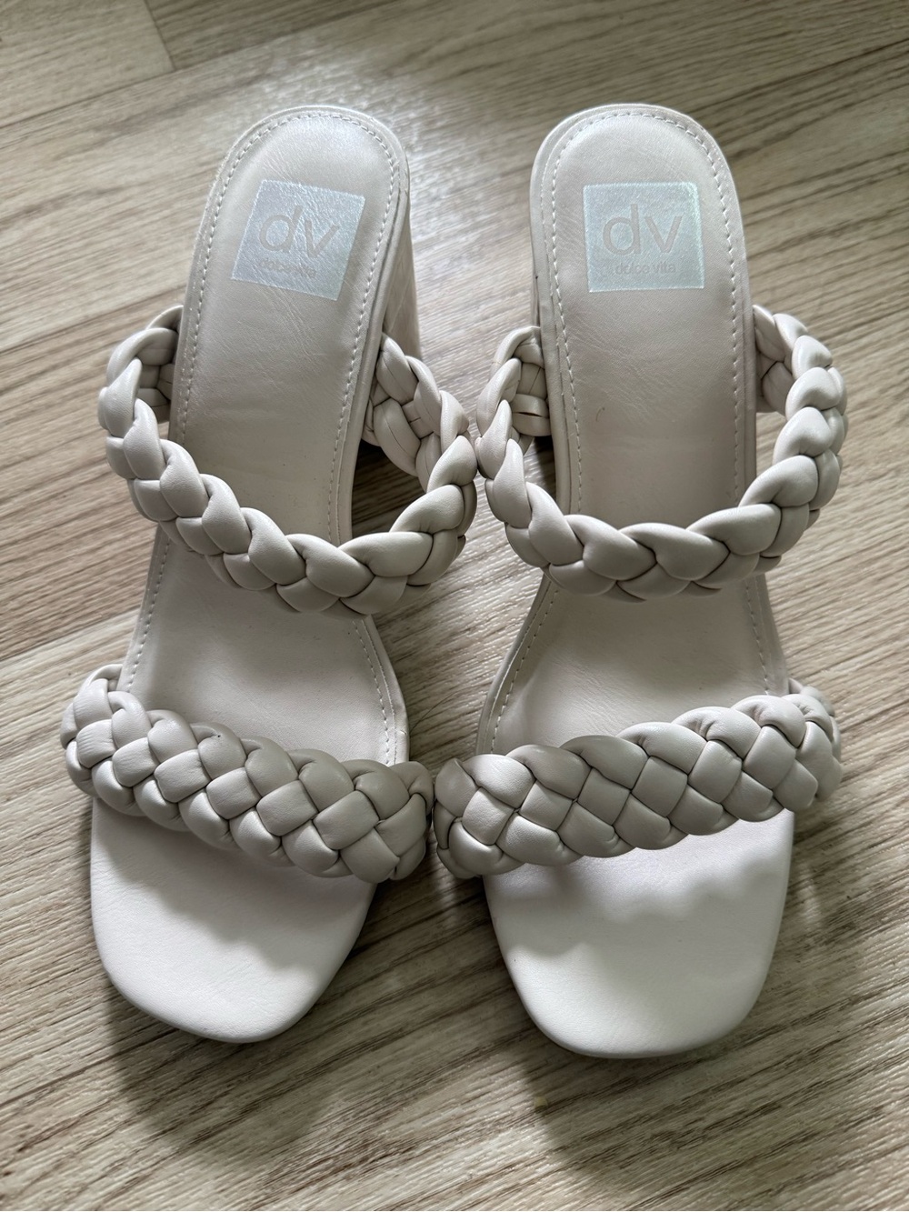 DV by Dolce Vita Braided Double-Strap Slide Sandals in Cream